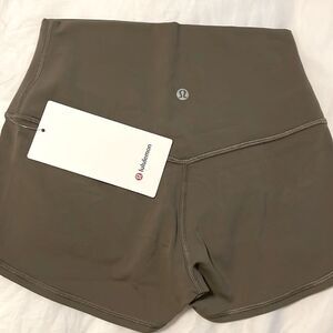 LULULEMON ALIGN BIKE SHORTS 2” Size 2 6. high rise  BROWN NOMAD CLAY NUDE NWT